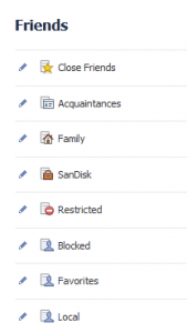 Facebook Friends List