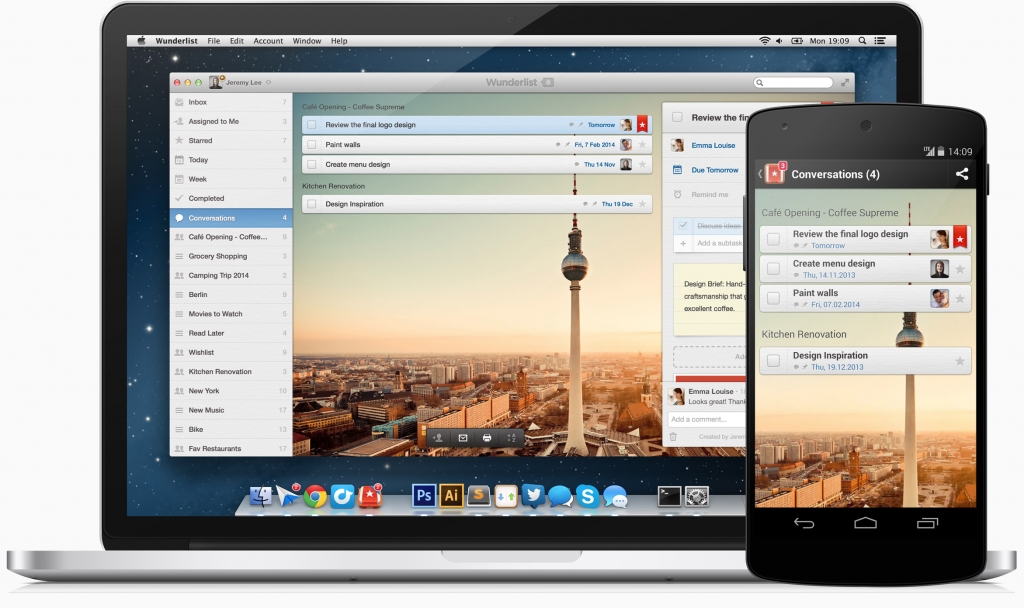 Wunderlist goal and task management