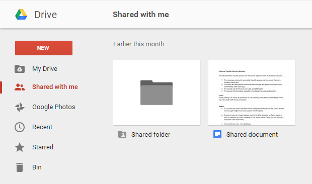 google drive download files shared with me