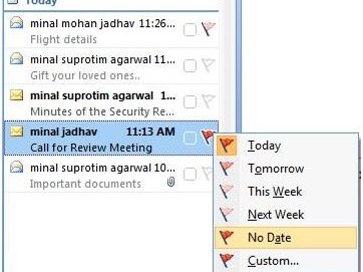 Outlook flags