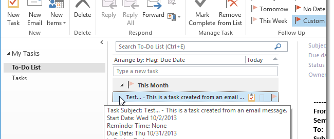 Outlook Follow-up To-do
