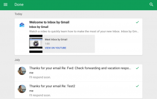 With Google's Inbox, you can marks tasks as done.
