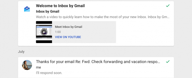 With Google's Inbox, you can marks tasks as done.
