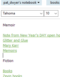 Evernote Table of Contents Note